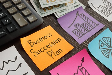 Business Succession Plan is shown on the business photo using the text